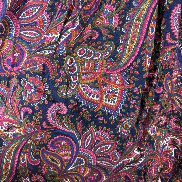 Vintage Paisley Boho Midi Skirt 30" L 24" Waist Cottagecore Flowy No Tag - Picture 4 of 15